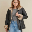 Plus Size Belted Leather Jacket