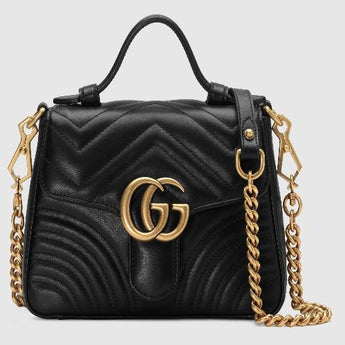 Gucci GG Marmont Mini Top Handle Bag Black