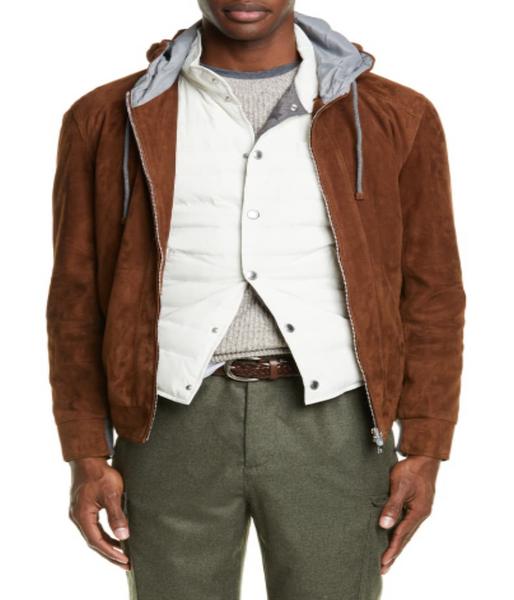 Suede Hooded Jacket