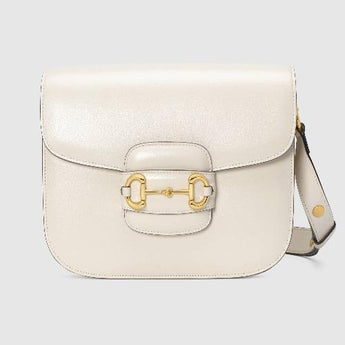 Gucci 1955 Horsebit Shoulder Bag White