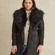 Veronica Belted Leather Faux Fur Coat