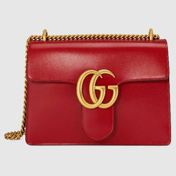 Gucci GG Marmont Leather Shoulder Bag Red