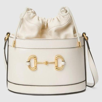 Gucci 1955 Horsebit Bucket Bag White