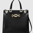 Gucci Zumi Grainy Leather Medium Top Handle Bag Black