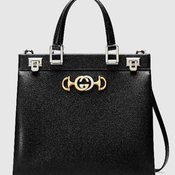 Gucci Zumi Grainy Leather Medium Top Handle Bag Black