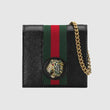 Gucci Rajah Chain Card Case Wallet Black