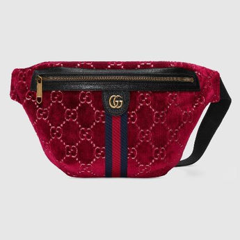 GG Velvet Belt Bag Red