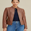 Caitlin Scuba Leather Jacket