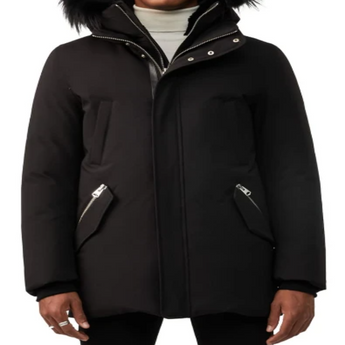 Leather Jacket with Genuine Rabbit
