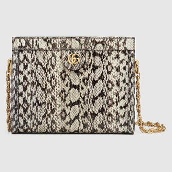 Gucci Ophidia Small Snakeskin Shoulder Bag Grey