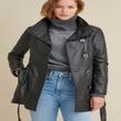 Victoria Belted Leather Jacket