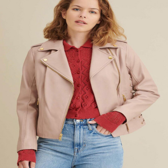 Lauren Leather Jacket with Side Lacing