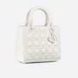 Lady Dior Ultra-Matte Medium Bag White