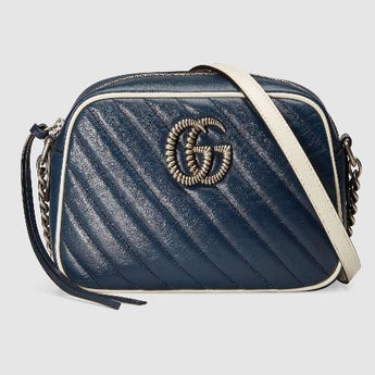 Gucci GG Marmont Matelassé Shoulder Bag Blue