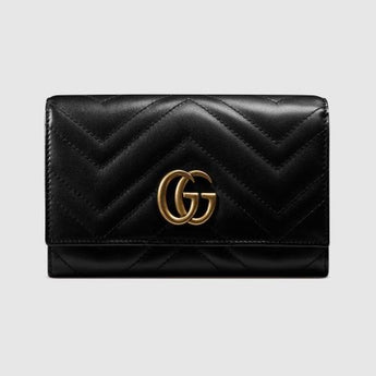 Gucci GG Marmont Chevron Continental Wallet Black
