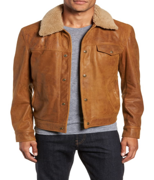 Vintage Buffalo Leather Trucker Jacket