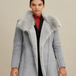 Faux-Shearling Asymmetric Coat