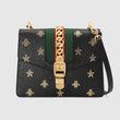 Gucci Sylvie Bee Star Small Shoulder Bag Black