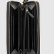 Gucci Leather Zip Around Wallet With Web Black