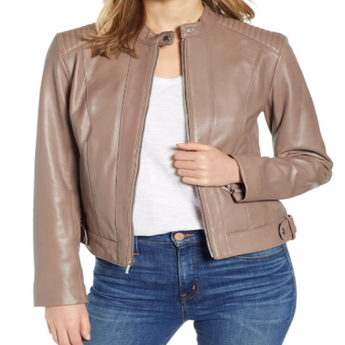 Cole Haan Leather Moto Jacket