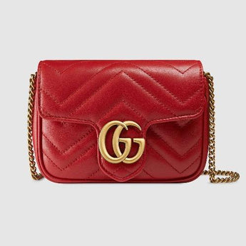Gucci GG Marmont Matelassé Super Mini Bag Red