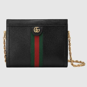 Gucci Ophidia Leather Small Shoulder Bag Black