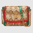 Gucci Marmont Raffia Small Shoulder Bag Red Green