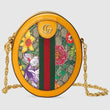 Gucci Ophidia GG Flora Mini Round Shoulder Bag Yellow