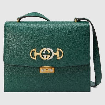 Gucci Zumi Grainy Leather Small Shoulder Bag Green