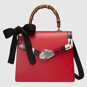 Gucci Lilith Leather Top Handle Bag Red