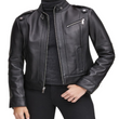Stand Collar Leather Moto Jacket