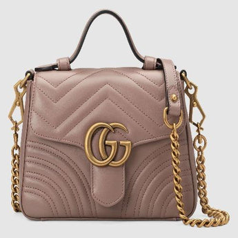 Gucci GG Marmont Mini Top Handle Bag Dusty Pink