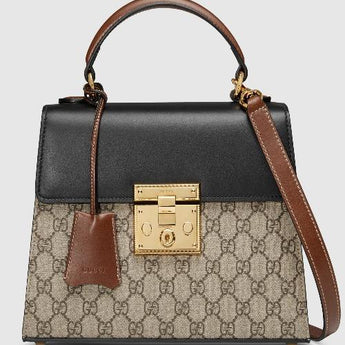 Gucci Padlock Small GG Top Handle Bag Beige/Ebony