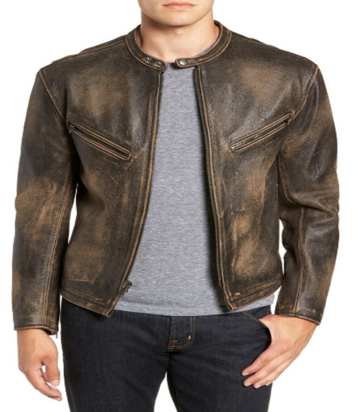 Calfskin Leather Racer Jacket
