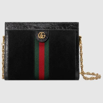 Gucci Ophidia Suede Small Shoulder Bag Black