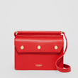 Burberry Small Leather Title Bag With Pocket Detail Red