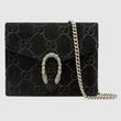 Gucci Dionysus GG Velvet Mini Chain Wallet Black Velvet