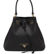 Prada Saffiano Leather Bucket Bag Black