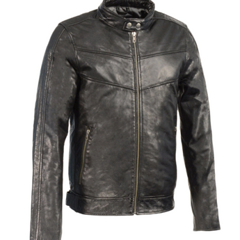 Leather Jacket with Side Buckles