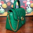 Gucci GG Marmont Small Top Handle Bag Emerald Matelassé