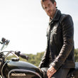Calfskin Leather Jean Jacket