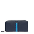 Prada Saffiano And Crocodile Leather Wallet Light Blue