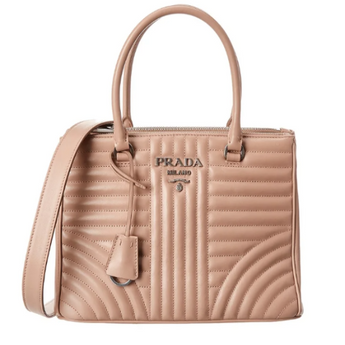 Prada Diagramme Leather Handbag Powder Pink