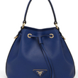 Prada Saffiano Leather Bucket Bag Blue
