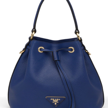 Prada Saffiano Leather Bucket Bag Blue