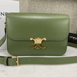 Celine Medium Triomphe Bag In Shiny Calfskin Light Khaki