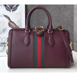 Gucci Ophidia Medium Top Handle Bag Burgundy