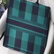 Dior Book Tote In Green & Black Embroidered Canvas