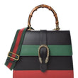 Gucci Dionysus Large Smooth Leather Bamboo Top Handle Bag Blue/Green/Red