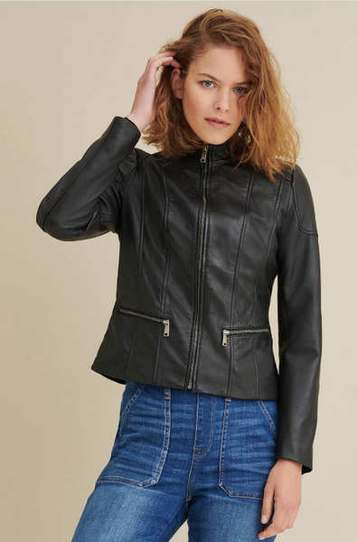 Caitlin Scuba Leather Jacket